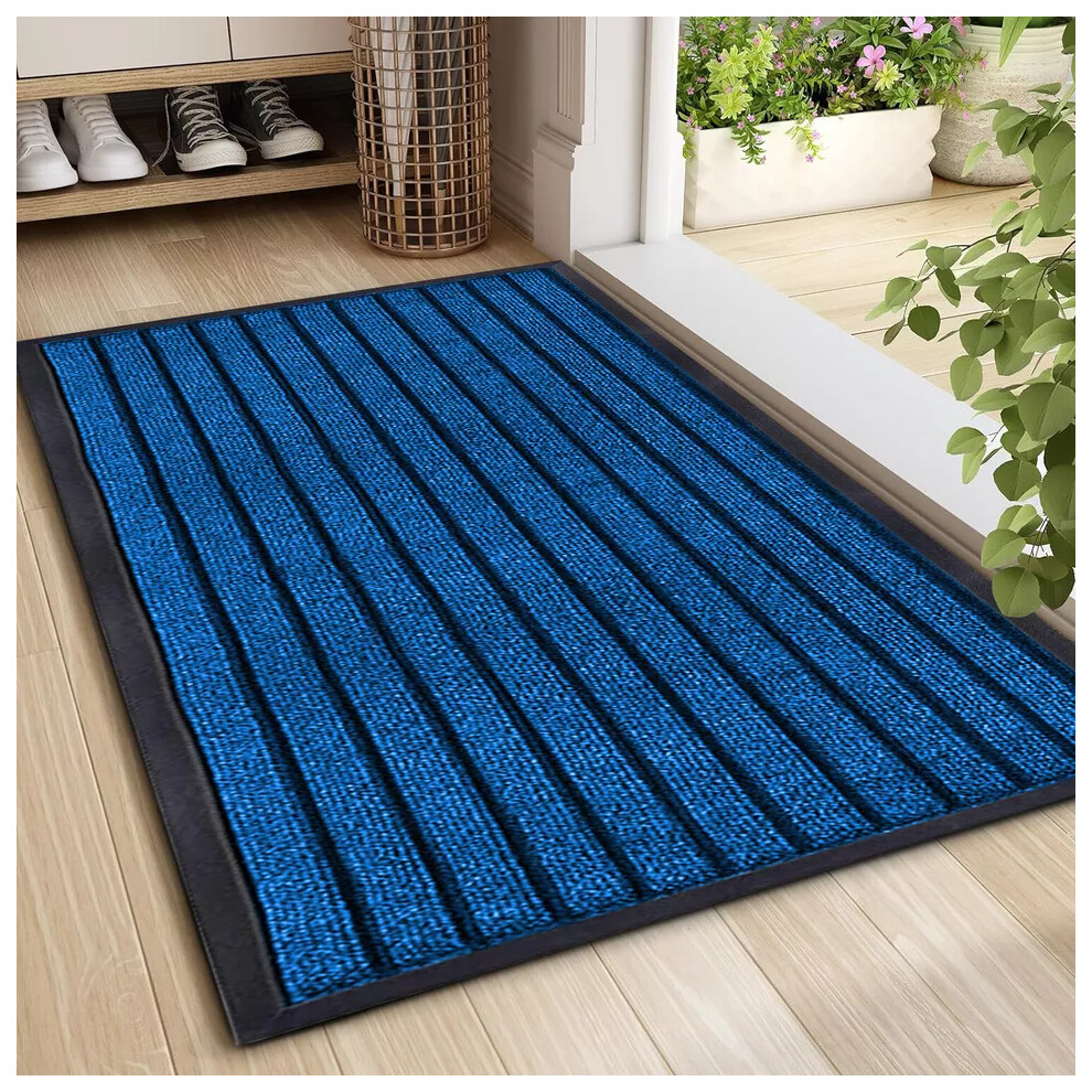 Shah Beddings Ltd ( 60 X 90 Cm) Door Mat Indoor Outdoor Pvc Rubber Kitchen Hallway Runner Rug Blue