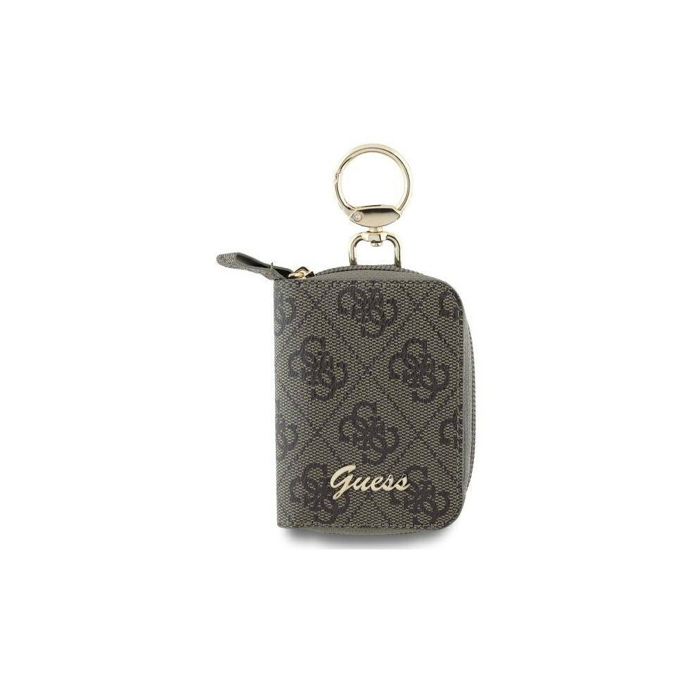 Guess PU 4G Script Logo Accessories & Key Pouch with Internal Card Slot Brown - GUABP4DPTW