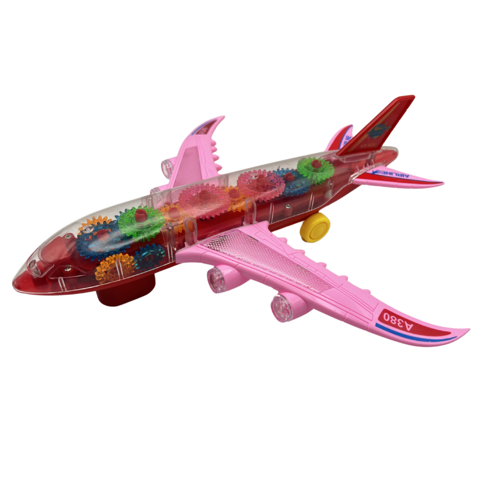 (Pink) A380 Gear Plane Lights, Music, Sound Effects Toy