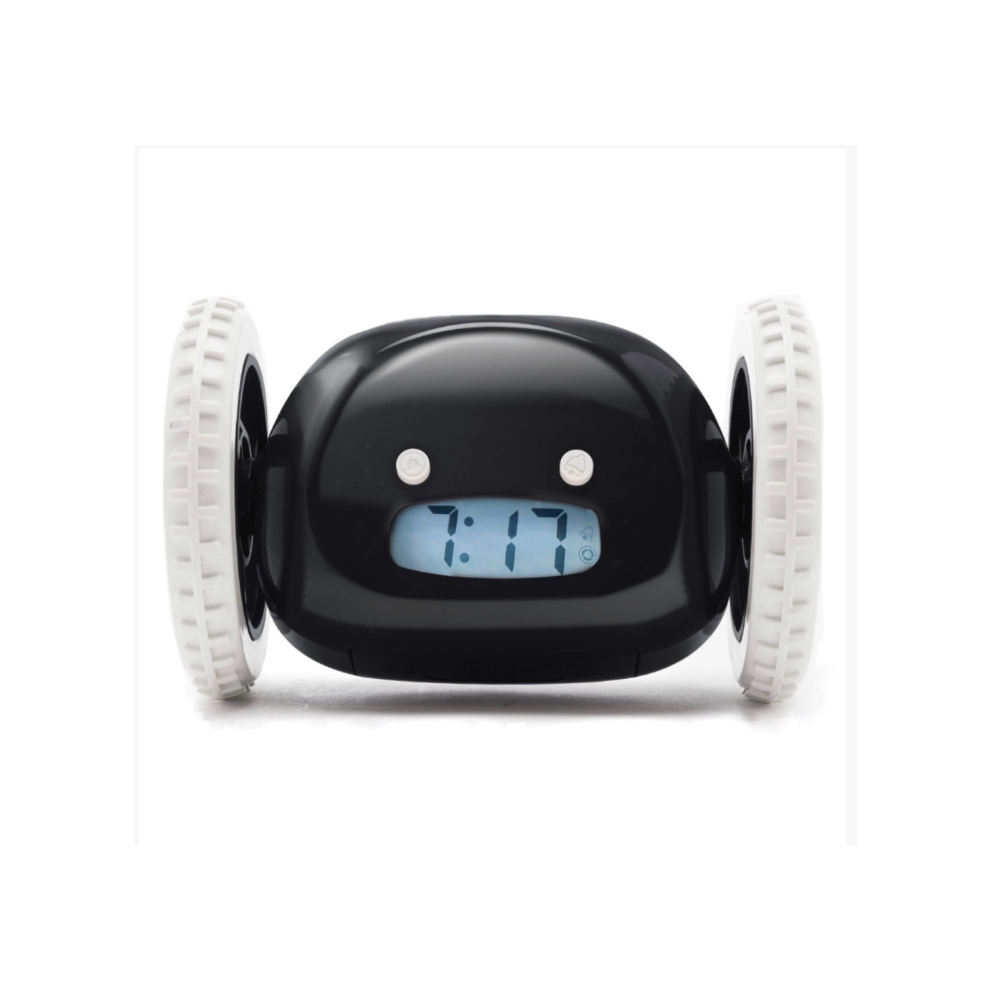 CLOCKY Alarm Clock on Wheels (Original) Extra Loud for Heavy Sleeper (Adult or Kid Bedroom Robot Clockie) Funny, Rolling, Run-Away, Moving, Jumping