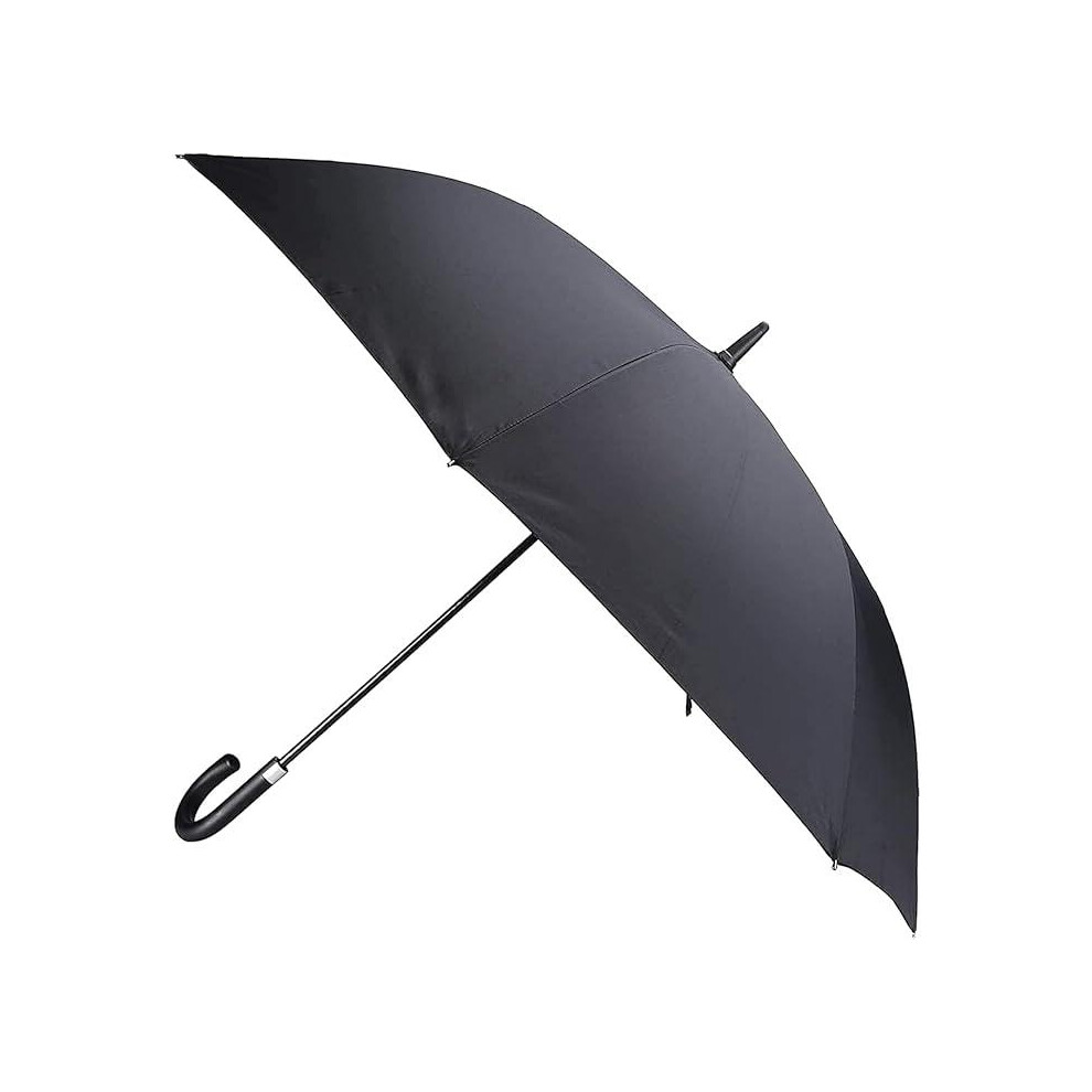 Mantraraj Large Stick Umbrella Folded Handle Windproof Umbrella For Men Women Black Travel Umbrella