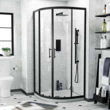 Saturn Modern Black Quadrant 900mm Corner Shower Enclosure