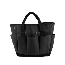 Garden Tool Bag, 600D Oxford cloth Garden Tote With Pockets Organizer Bag Carrier Gardening Storage Tote for women Men Garden Plant Tool Set - Black