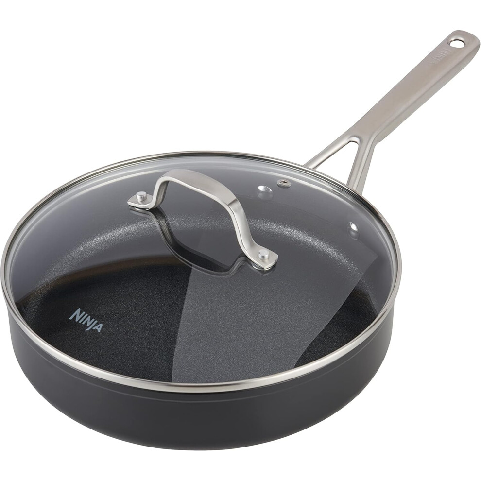 Ninja ZEROSTICK Essentials Cookware 26cm SautÃ© Pan with Glass Lid Non-StickLong Lasting Forged Aluminium SautÃ© Pan Oven Safe to 260Â°C-image-OPC-PFQTTVF-NEW