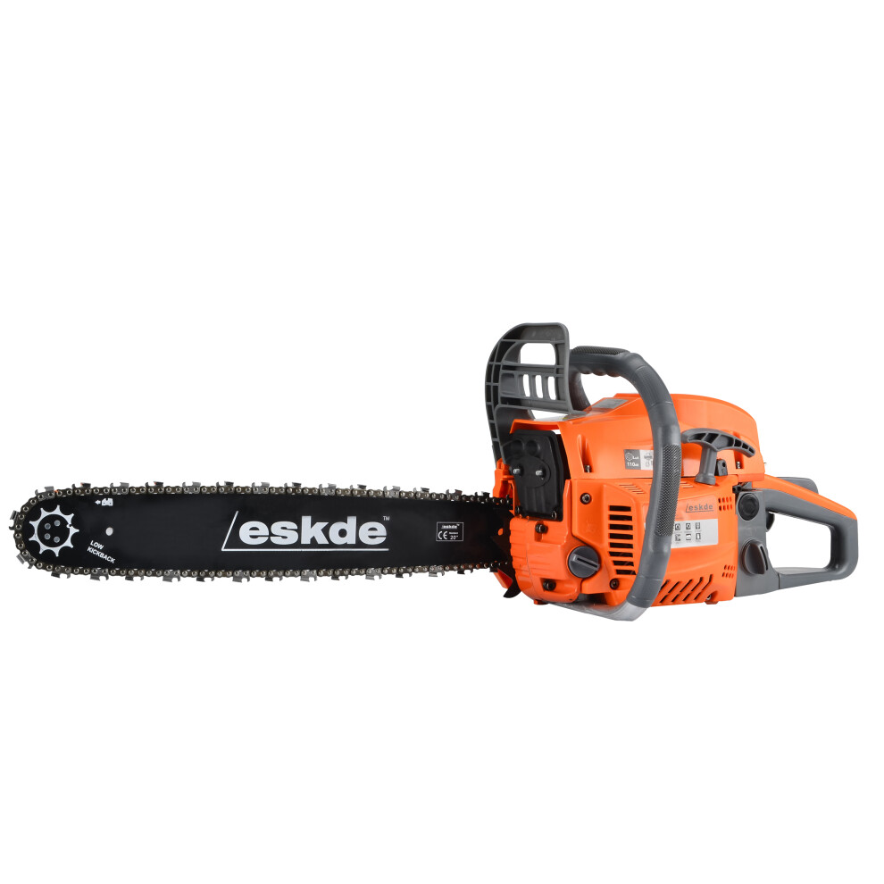 eSkde 62cc 3.4HP Petrol Chainsaw with 20" Bar 2 Chains Bag Cover CS62-S7