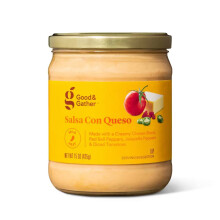 Good & Gather Salsa Con Queso 15oz - Mildly Spicy Queso Dip with Red & Green Peppers and Jalapeño, Great on Chips, Tacos, Burritos and Chicken Dishes
