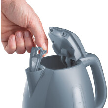 Russell Hobbs Textures Electric 1.7L Cordless Kettle Fast Boil 3KW Grey premium plastic matt & high gloss finish, Removable washable anti-scale filter