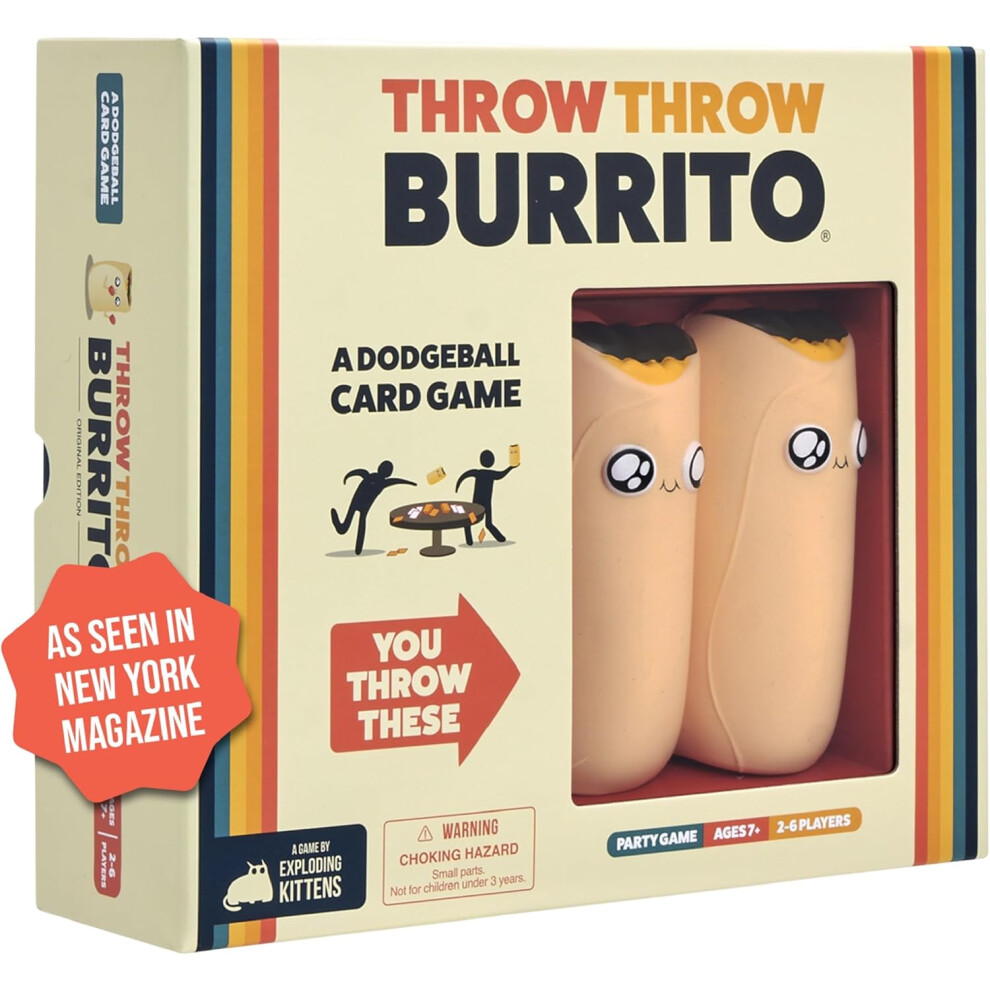 Throw Throw Burrito by Exploding Kittens - 2-6 Players - Ages 7+ - 15 Minutes to Play Dodgeball Card Game Party Game Family Game Night