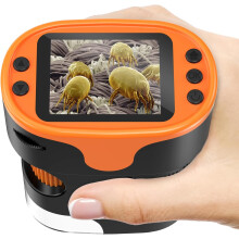 1000X Handheld Digital Microscope for Kids 4K 2.0" Screen Rechargeable Mini Labster Portable Pocket Scope Includes Slides Kit Science Gadget Edu Gift