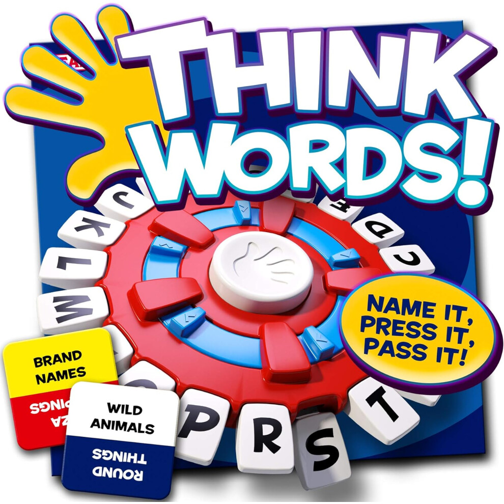 IDEAL | Think Words: The quick thinking, letter pressing game! Family Games For 2-8 Players  Ages 8+