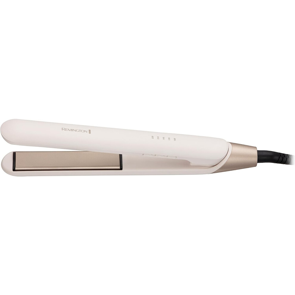 Remington Shea Soft Hair Straightener 110mm floating coated plates releases Micro-Conditioners to promote hairs natural shine Digital control