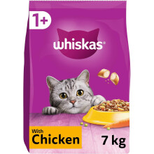 Whiskas 1 Adult Huhn Trockenfutter für ausgewachsene Katzen 7 kg (Packung mit 1