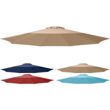9' Patio Umbrella Replacement Canopy Outdoor Table Market Yard Umbrella Replacement Top Cover, Tan