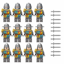 (12PCS Medieval Knights-B) 84PCS Medieval Knights Military dragon soldiers building blocks of ancient castles Mini Figures Fits Lego