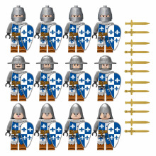(12PCS Medieval Knights-F) 84PCS Medieval Knights Military dragon soldiers building blocks of ancient castles Mini Figures Fits Lego