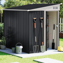 5 x 7FT Sliding Door Pent Roof Garden Tool Shed Outdoor Patio Storage House