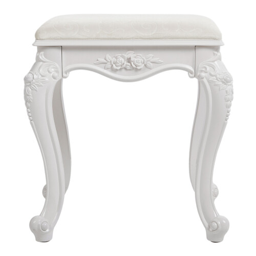 Living And Home Premium Makeup Dressing Stool Faux Fur Upholstered Stool 2