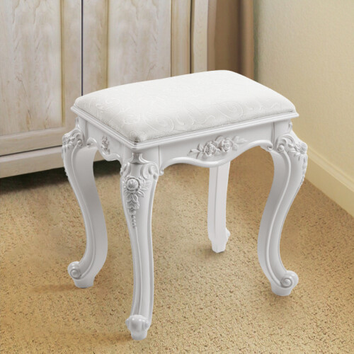 Living And Home Premium Makeup Dressing Stool Faux Fur Upholstered Stool