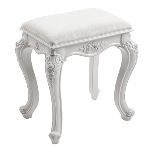 Living And Home Premium Makeup Dressing Stool Faux Fur Upholstered Stool 1