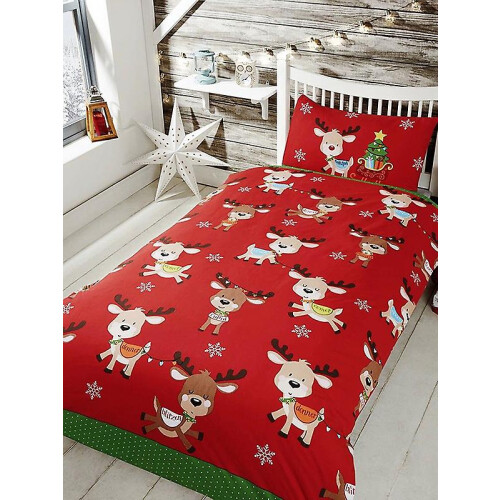 Rudolph & Friends 4 in 1 Junior Bedding Bundle (Couette, Oreiller, et