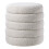 Living And Home Beige Upholstered Round Storage Ottoman 1