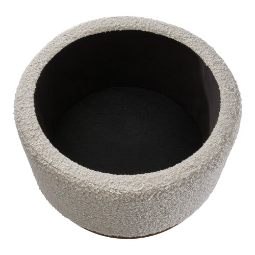 Living And Home Round Ottoman Storage Stool Seat, Beige 2