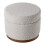 Living And Home Round Ottoman Storage Stool Seat, Beige 2