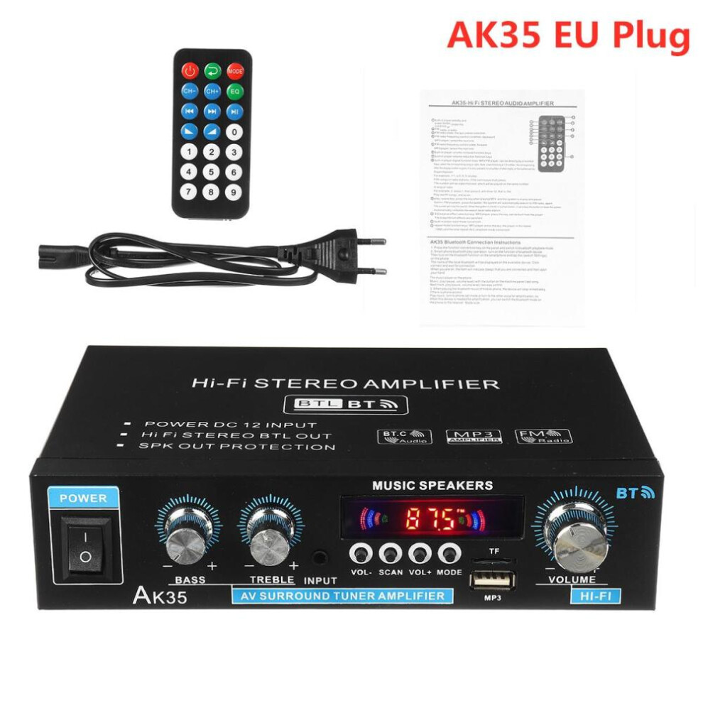 AK35 800W Home Digital Amplifiers Audio 110-240V Bass Audio Power bluetooth Amplifier Hifi FM Auto Music Subwoofer Speakers