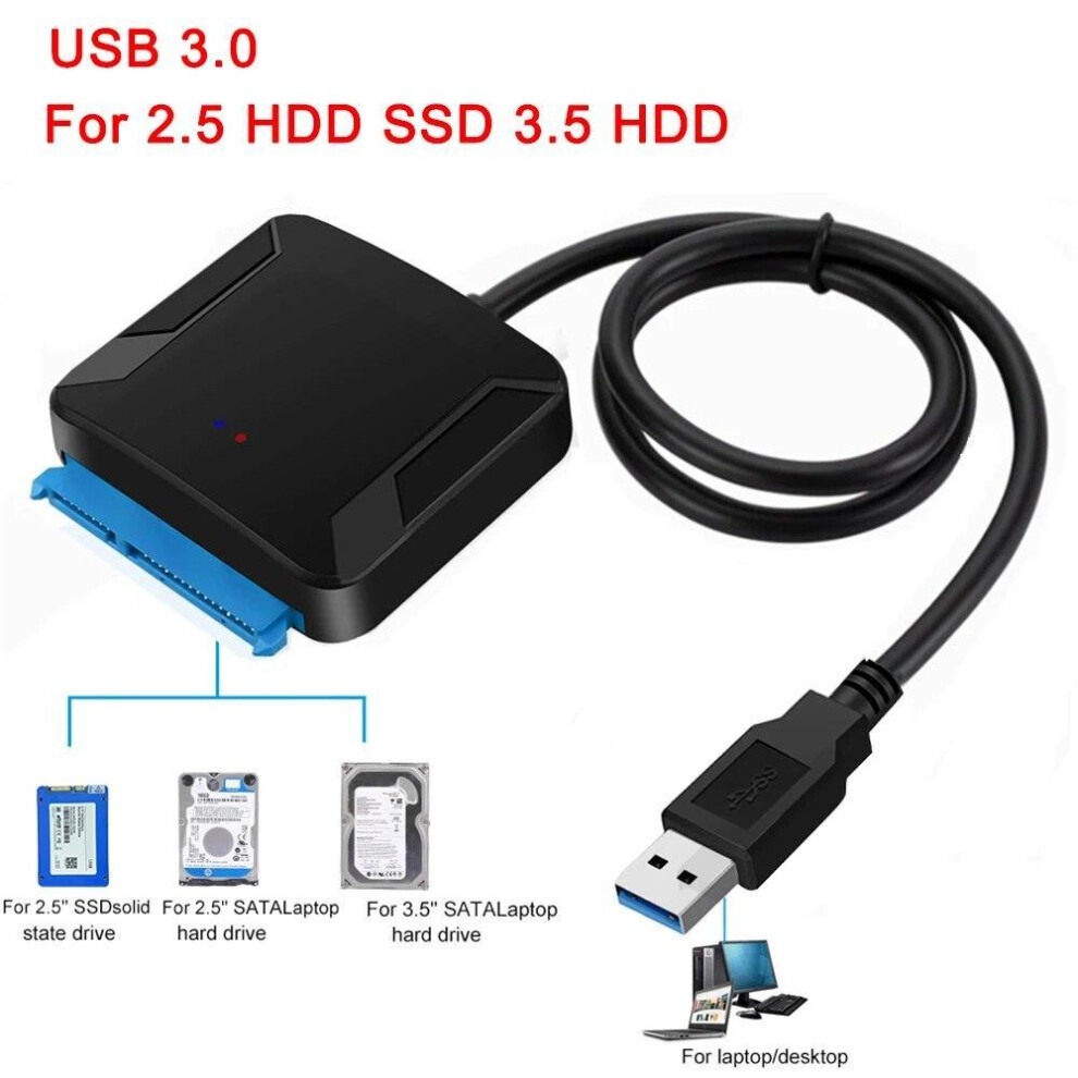 USB 3.0 to Sata Cable Sata to USB Hard Drive Adapter Converter 2.5 3.5 Inch External HDD SSD Connector for Xbox One Laptop Up To 6 Gbps Speed