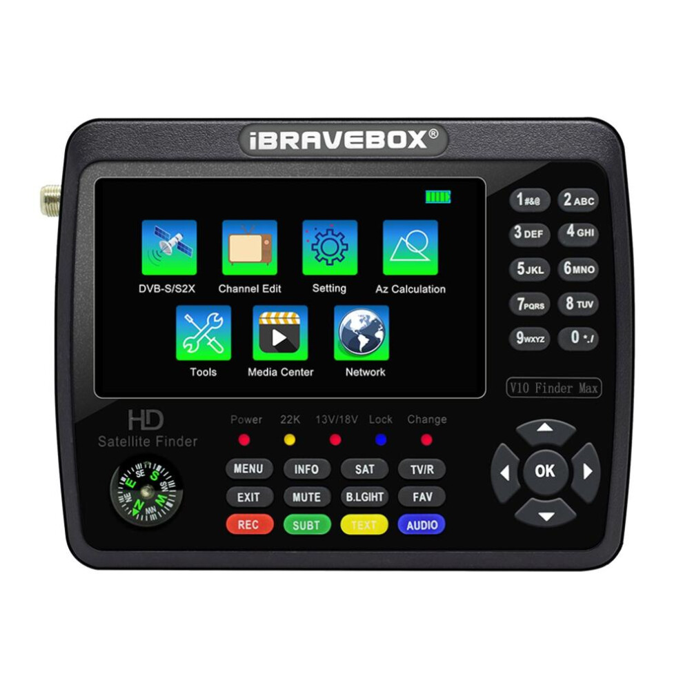 iBRAVEBOX V10 Finder Max HD Satellite TV Signal Finder DVB-S/S2/S2X Digital Handheld Signal Meter
