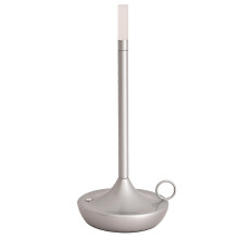 (Silver) Rechargeable Wireless Touch Lamp Camping Candle Creative Lamp Rechargeable Usb-c Desk Lamp
