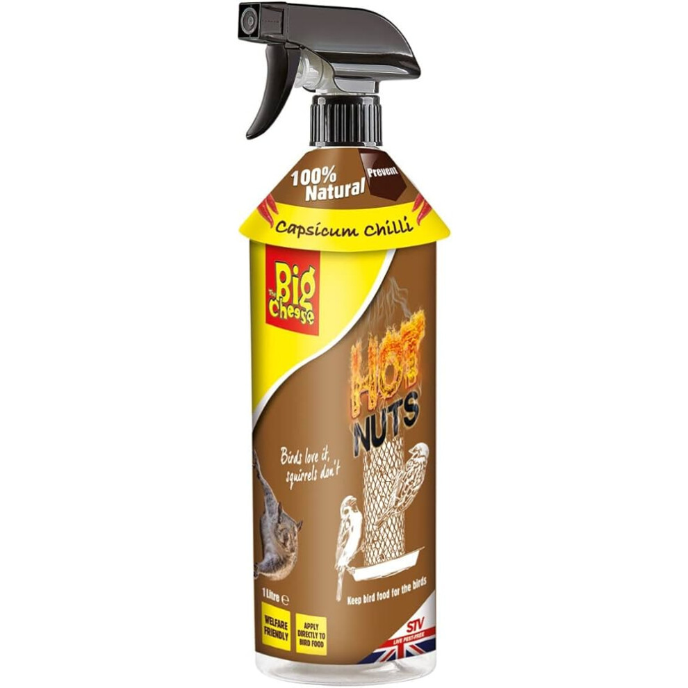 The Big Cheese Hot Nuts 100% Natural Squirrel Repellent Spray 1 Litre-image-OPC-PMDTB7-NEW