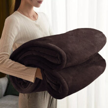 (Dark Brown , Single ) Throw Soft Winter Warm Faux Fur Fleece Large Blanket