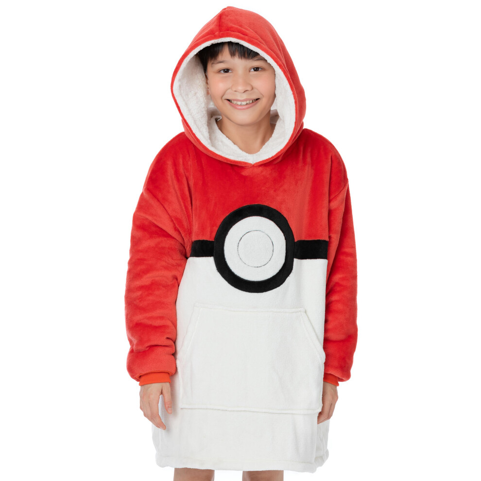 Pokemon Blanket Hoodie (Unisex Kids Red)