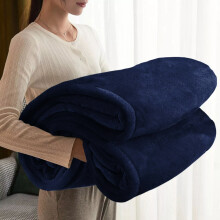 (Navy , Single ) Throw Soft Winter Warm Faux Fur Fleece Large Blanket
