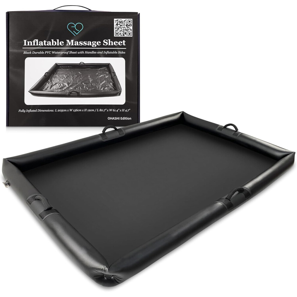 Inflatable Massage Sheet with Handles | Black Durable PVC Waterproof Sheet