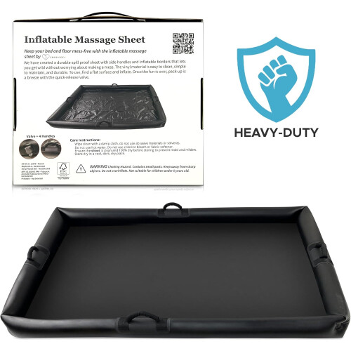 Inflatable Massage Sheet with Handles | Black Durable PVC Waterproof Sheet 1