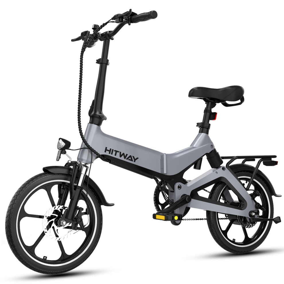 (grey) HITWAY Electric Bike 250W Foldable E BIKE