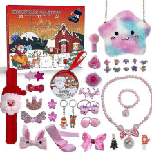 2022 Christmas Advent Calendars 24 Days Countdown Girls Kids Xmas Blind Box Gift - Hair Accessories Bracelet Necklace Jewelry