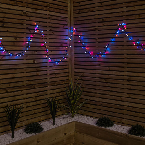 7.5m 300 LED Christmas Fairy Cap String Lights with Timer in Rainbow