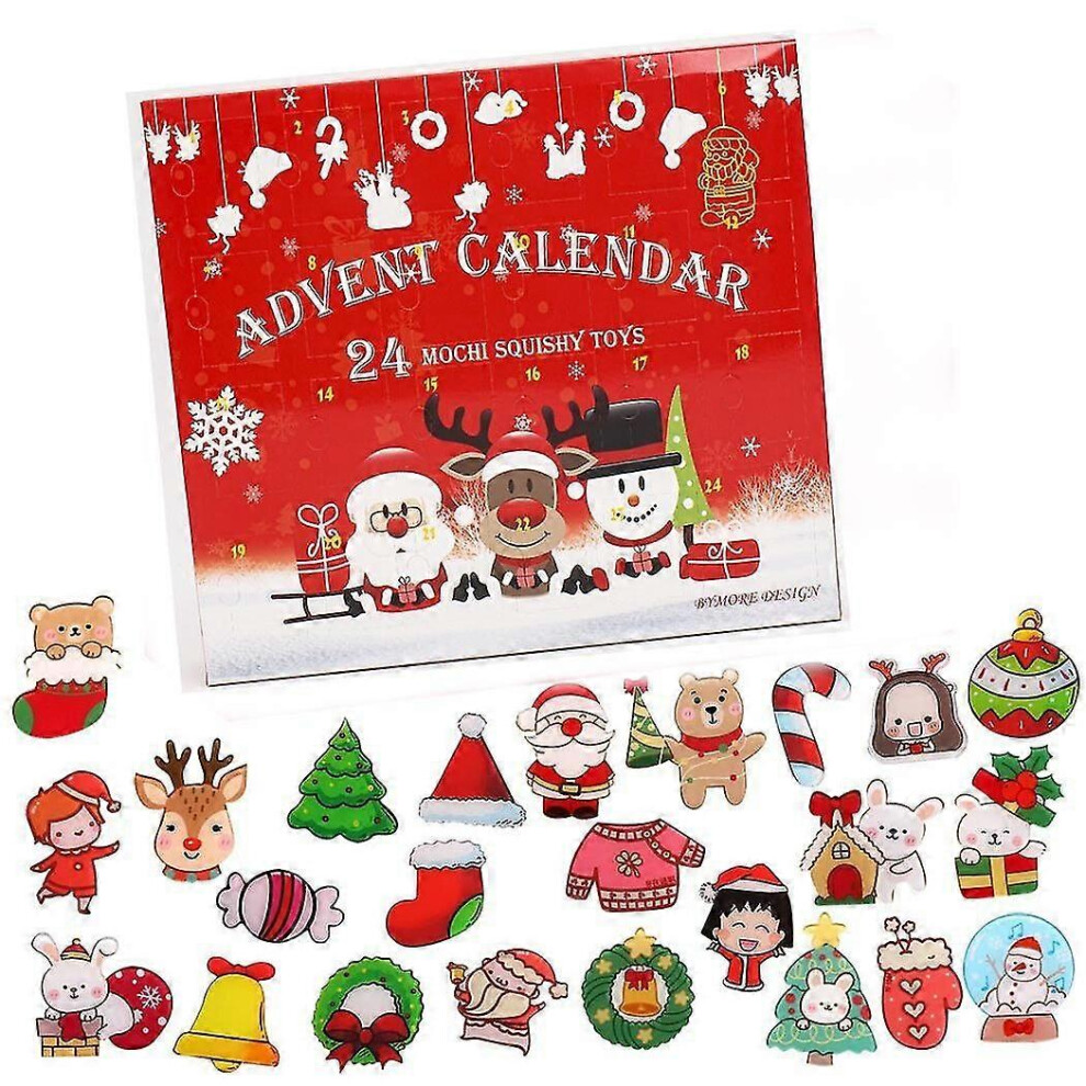 Vrolijk Kerstmis Knoop Pins Advent Kalenders Stickers Aftellen Kalender Gift Box Met 24E Xmas Broche Kinderen Surprise Gift-image