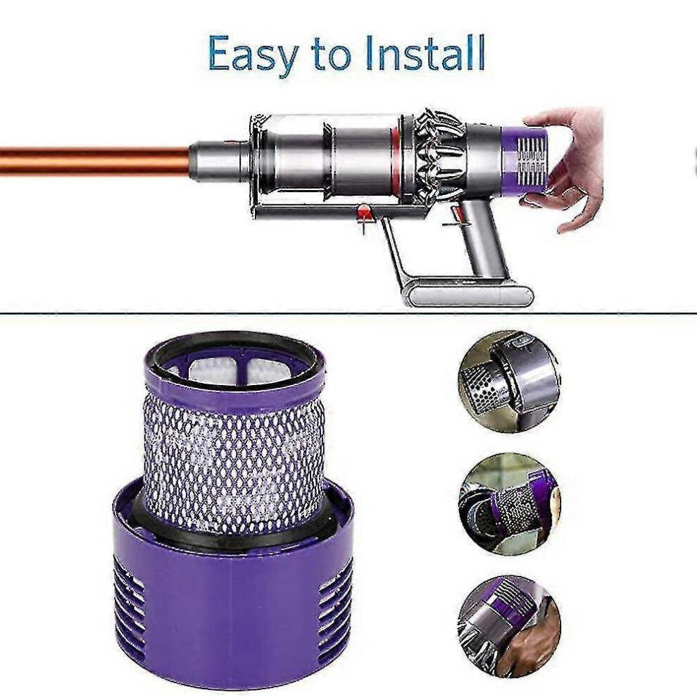 2 Piezas Filtro Hepa Reutilizable Lavable Para Dyson V10 Sv12 Cyclone Animal-image