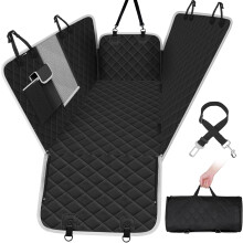 Dog Car Seat Cover 100% Waterproof Rear Seat Covers for Dogs with Viewing Window/Side Flap/Storage Bag Back Seat Protector for Car Trucks SUV146x136cm