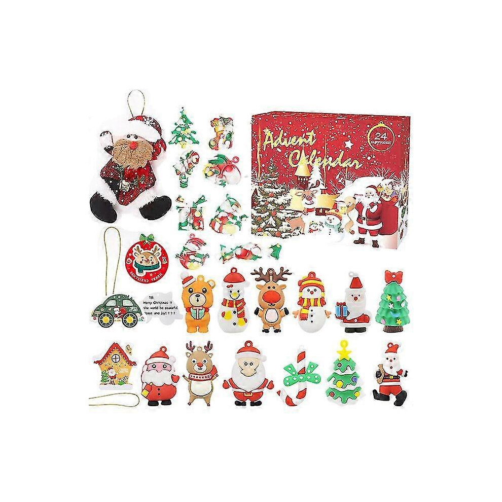 Calendario Dell'avvento Di Natale 24Pcs Pendenti Decorazioni Dell'albero Di Natale Figurine Ornamenti Per Xmas Party Favors Kids Gifts-image