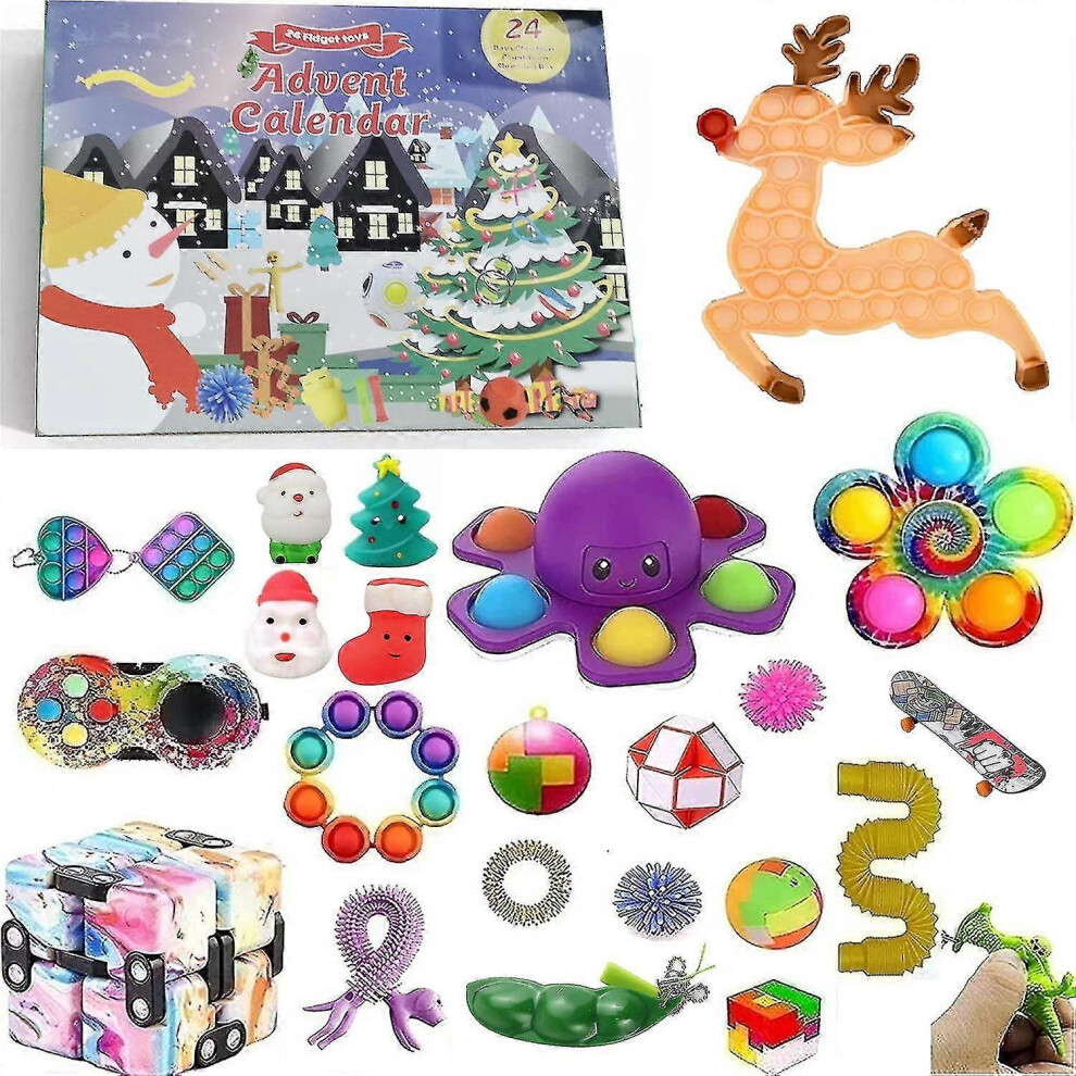 Calendario De Adviento NavideñO Caja De Regalos DescompresióN Set De Juguetes Calendario De Adviento NavideñO-image