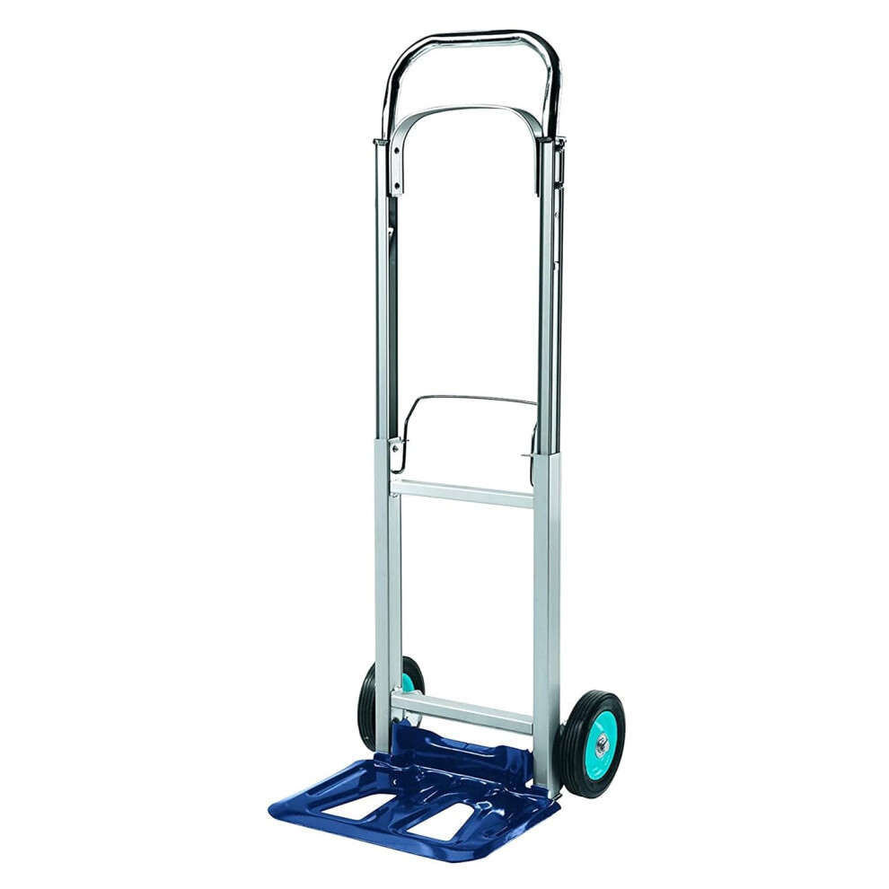 Einhell BT-HT 90 Folding Sack Truck - 90 kg Capacity Aluminium Framed Folding Trolley On Wheels - Folding Hand Truck With Extendable Handle Multicolor