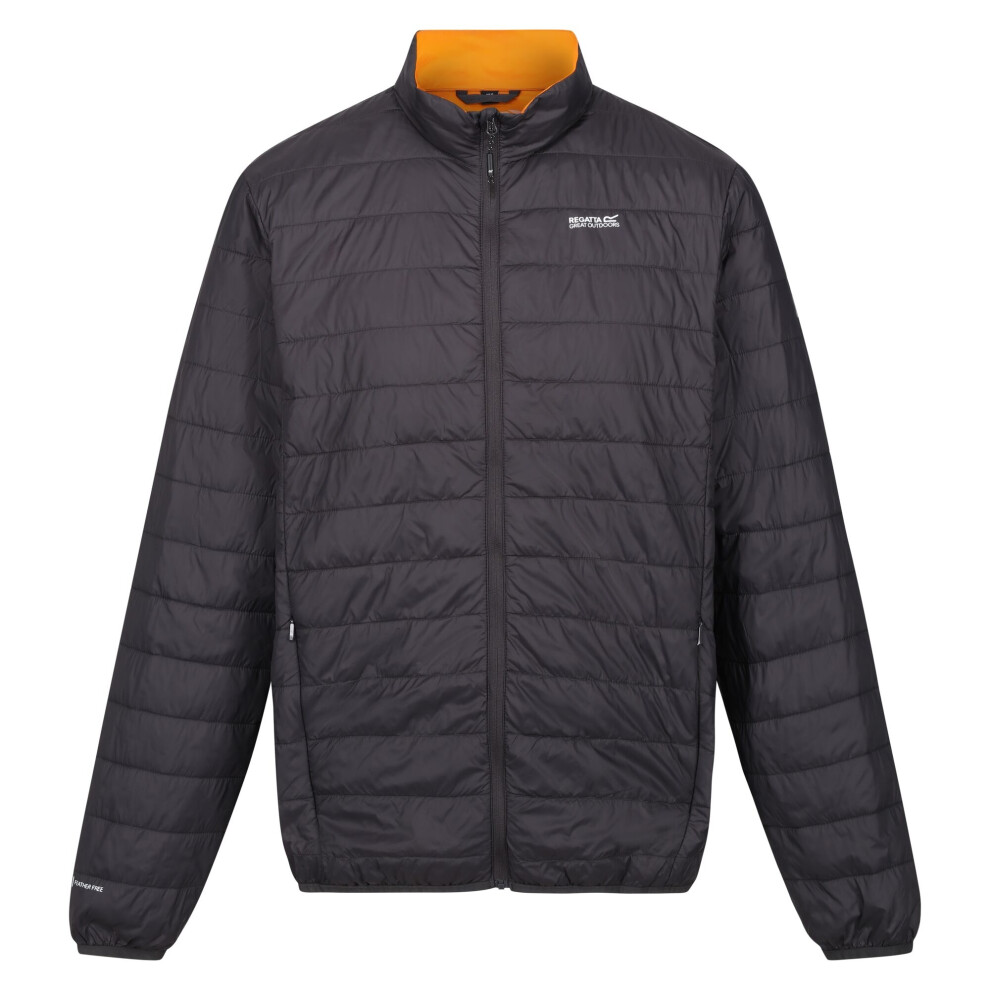 (XXL, Ash/Orange Pepper) Regatta Mens Hillpack Quilted Insulated Jacket