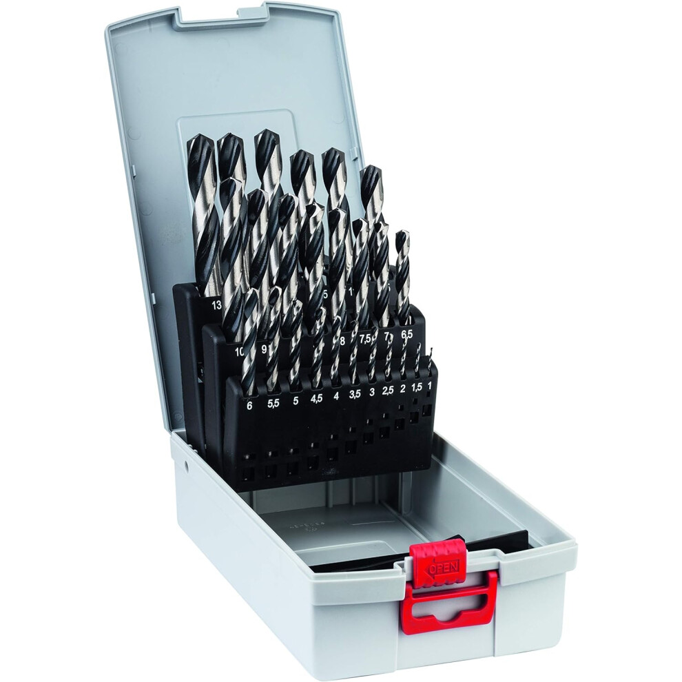 Bosch Professional 25-Piece PointTeQ HSS Twist Drill Bit Set (for Metal, ProBox, Drill Driver Accessories)