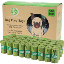 GREENER WALKER Poo Bags for Dog Waste, 540 Extra Thick Strong 100% Leak Proof Biodegradable Dog Poo Bags (Green)