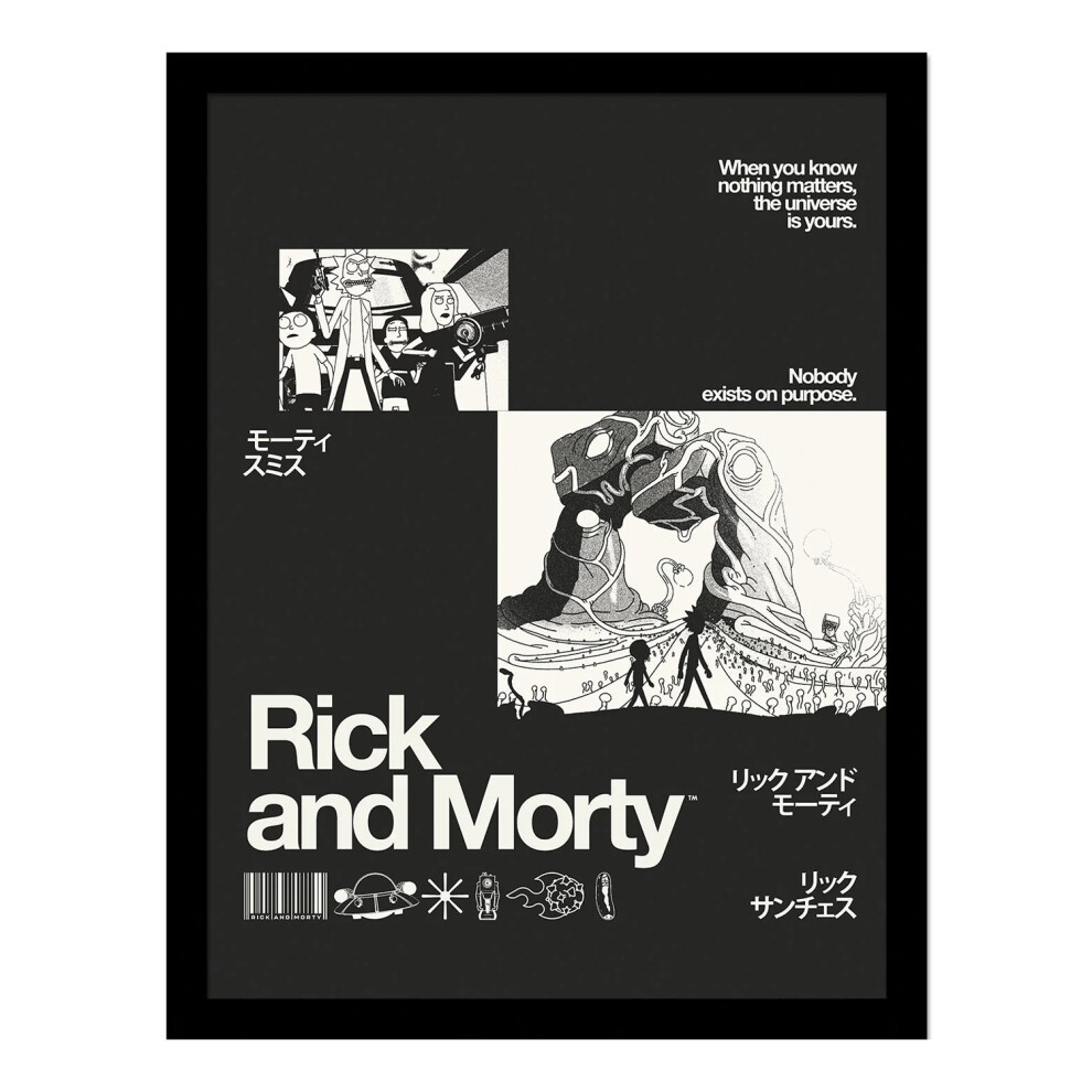 Rick And Morty Nobody Exists On Purpose Framed Print